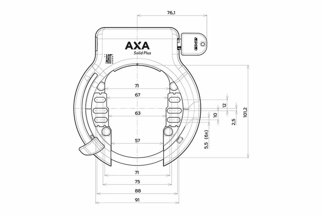 Lås Axa Solid Plus Plug-In Svart 5 Lås Axa Solid Plus Plug-In Svart - Bild 3